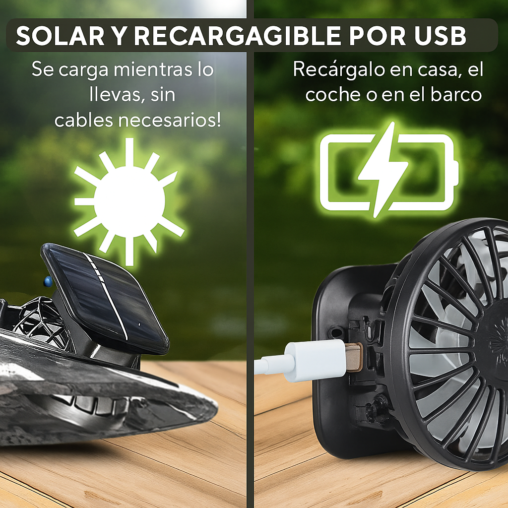 Sombrero con 2 Ventiladores y Paneles Solares