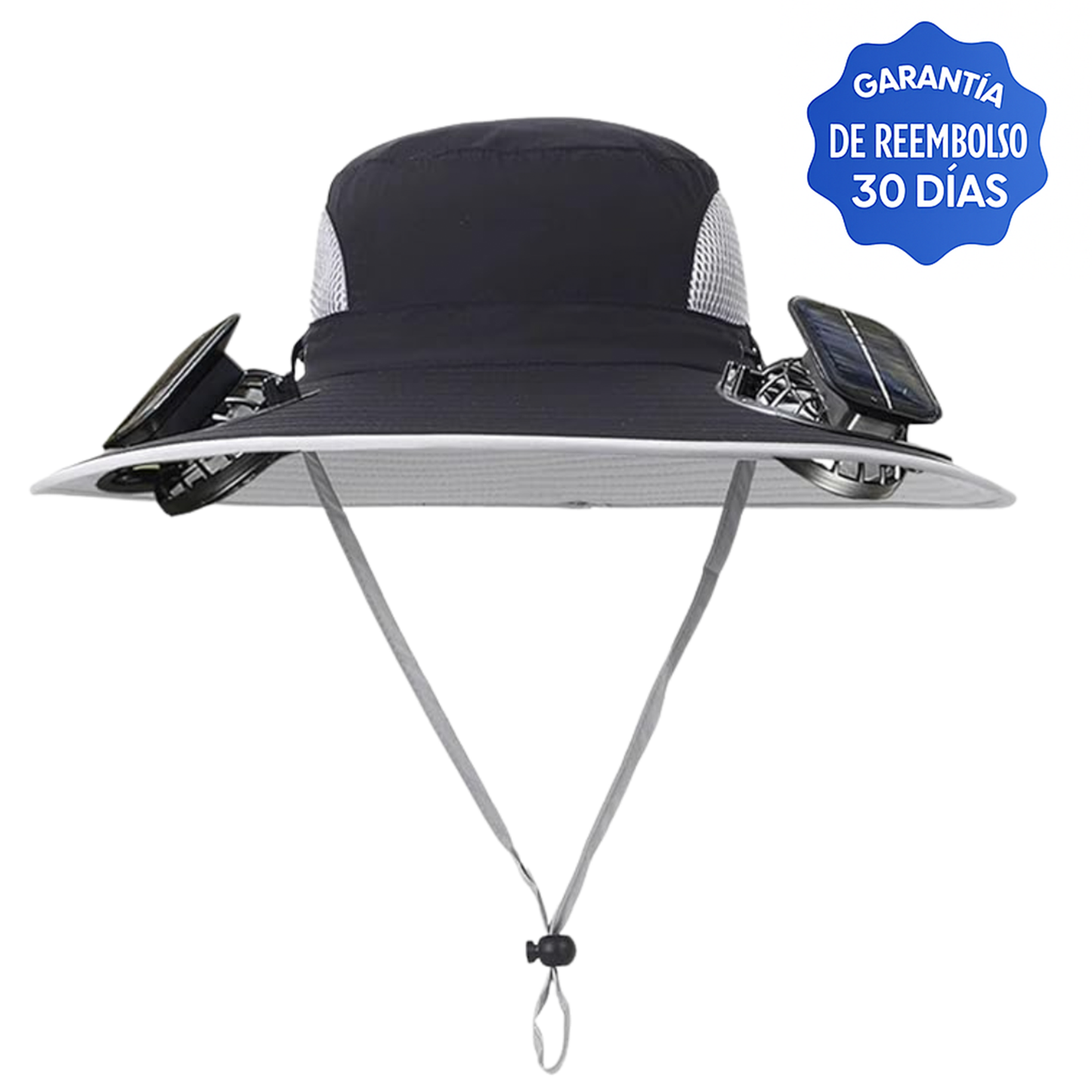 Sombrero con 2 Ventiladores y Paneles Solares